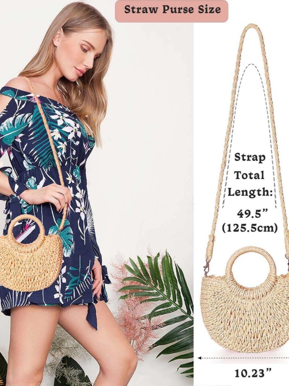 Straw Shoulder Bag For Women Woven Purse Beach Envelope Clutch Straws Wallet | S - Picture 2 of 7